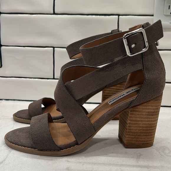 Steve Madden Elita Brown Strappy Block Heel Sandals Indie Festival Bohemian - Picture 5 of 16